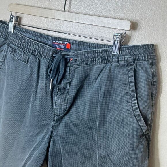Superdry Shorts Men's 38 Gray Chino Pockets Outdoors Elastic Waist Drawstring - Picture 5 of 9